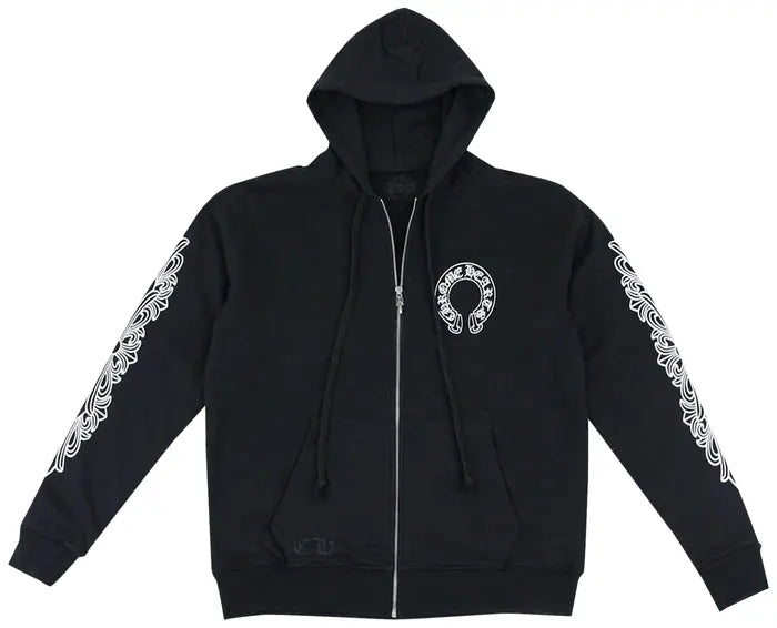 Chrome Hearts Horseshoe Floral Black Zip Up