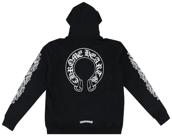 Chrome Hearts Horseshoe Floral Black Zip Up