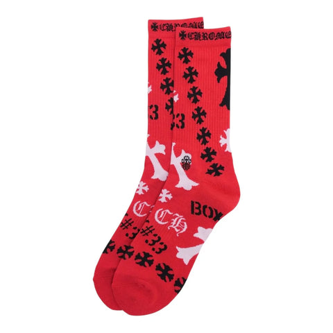 Chrome Hearts Stencil Red/Red Socks