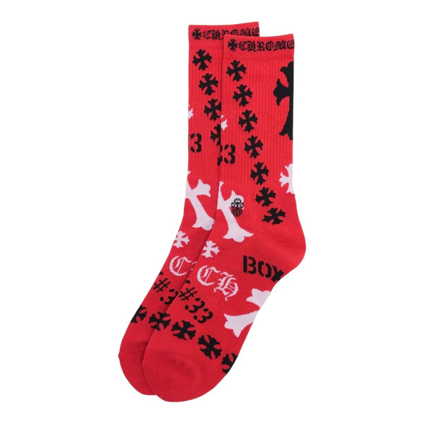 Chrome Hearts Stencil Red/Red Socks