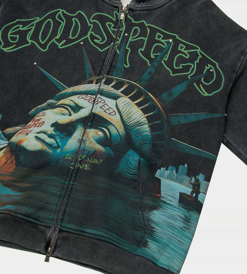Godspeed Sunken Liberty Grey Zip Up