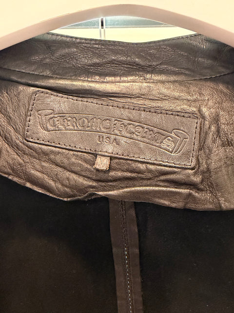 Chrome Hearts Cafe Racer Black Leather Jacket