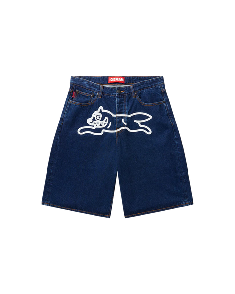 Ice Cream Running Dog Indigo Denim Shorts