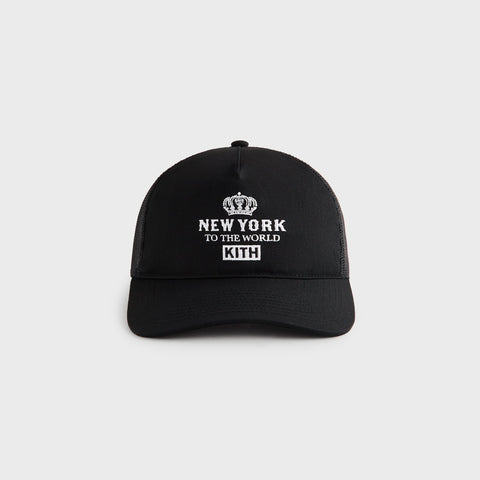 Kith New York To The World Twill Nolan Trucker Black Hat