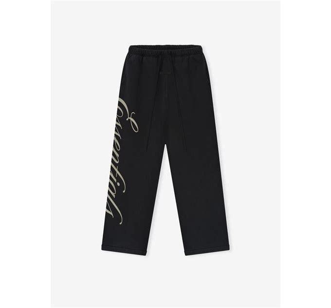 Essentials Vintage Black Script Logo Lounge Fleece Sweatpants