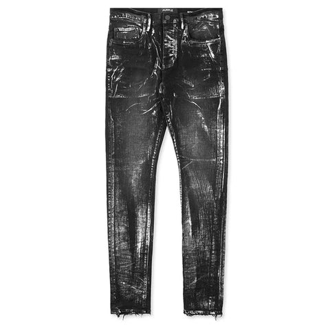Purple P001 Black Wash Metallic Silver Jeans
