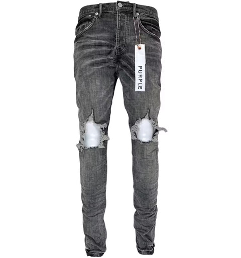 Purple P002 Grey Dirty Blowout Jeans