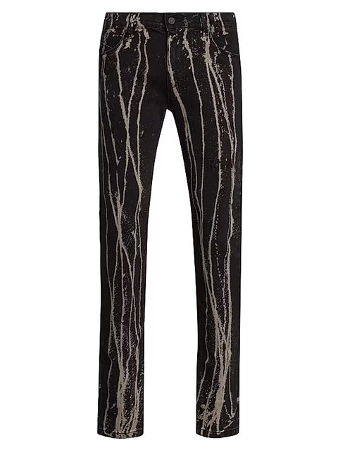 RTA Clayton Faded Black Paint Jeans