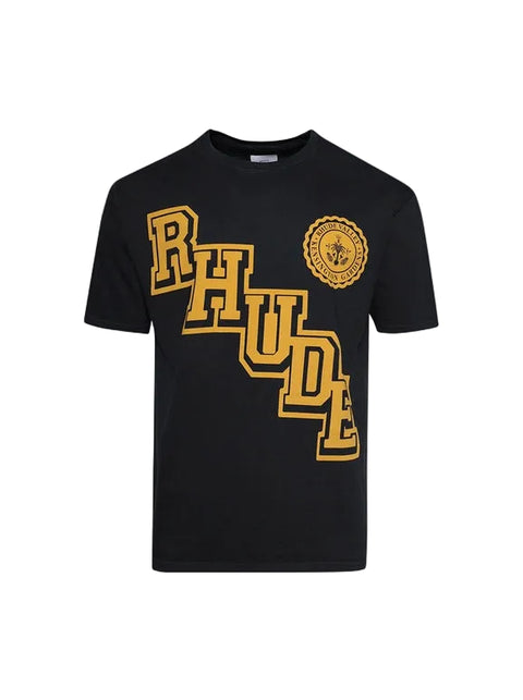 Rhude Collegiate Crest Black Tee