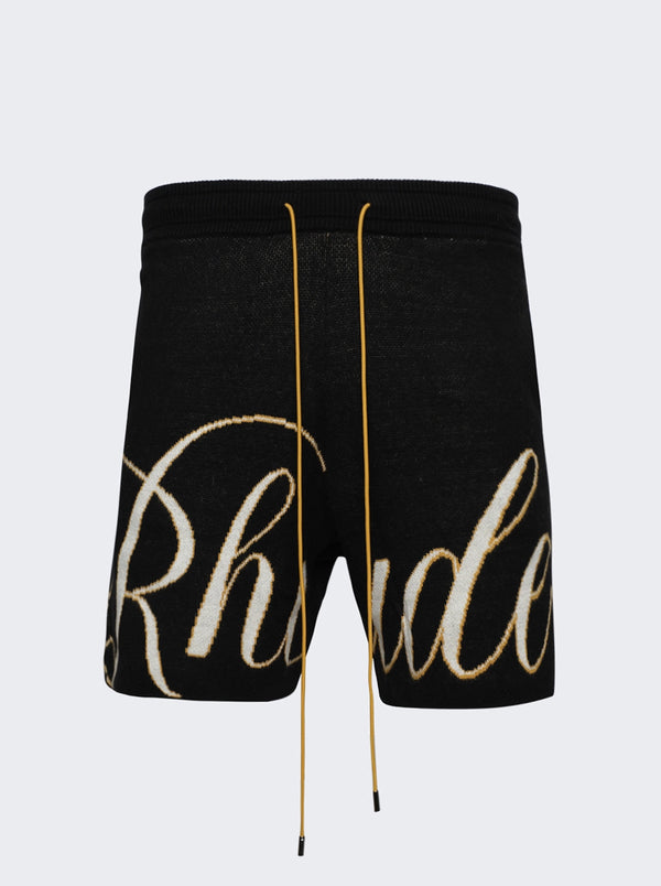 Rhude Script Knit Black Shorts