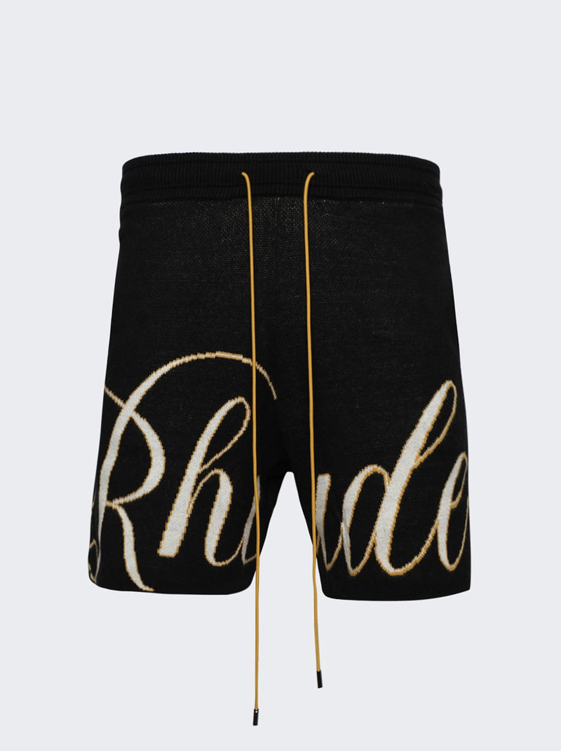 Rhude Script Knit Black Shorts