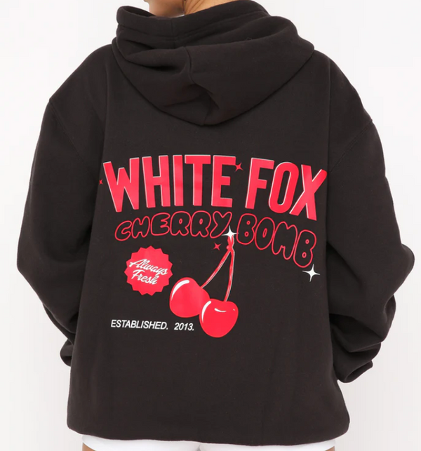 White Fox Don't Waste Time Charcoal Hoodie