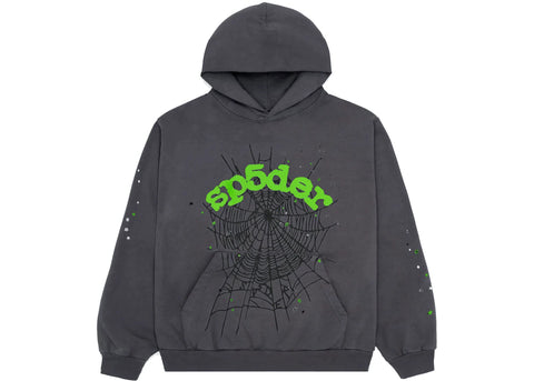 Sp5der Grey/Green Hoodie