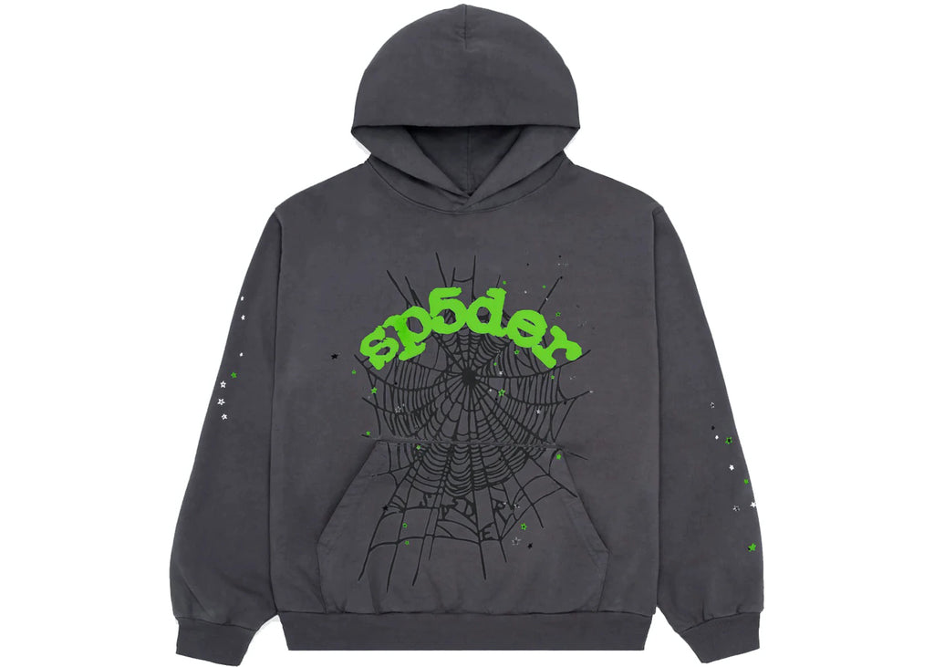 Grey fashion green hoodie