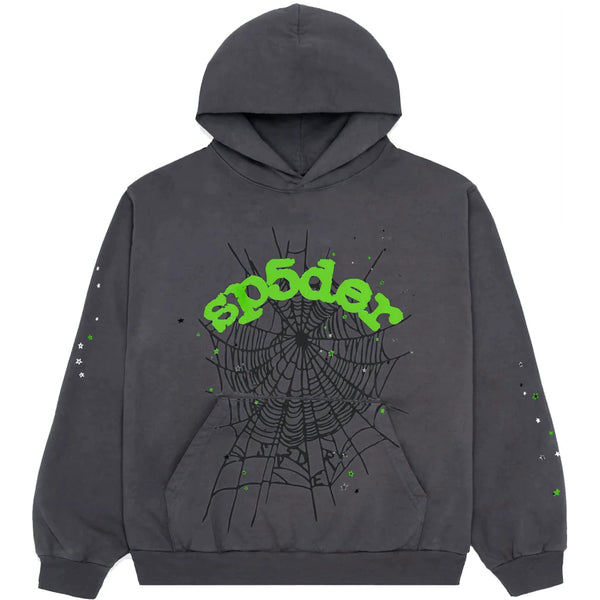 Sp5der Grey/Green Hoodie – Courtside Kicks