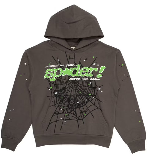 Sp5der P*nk V2 Slate Grey Hoodie