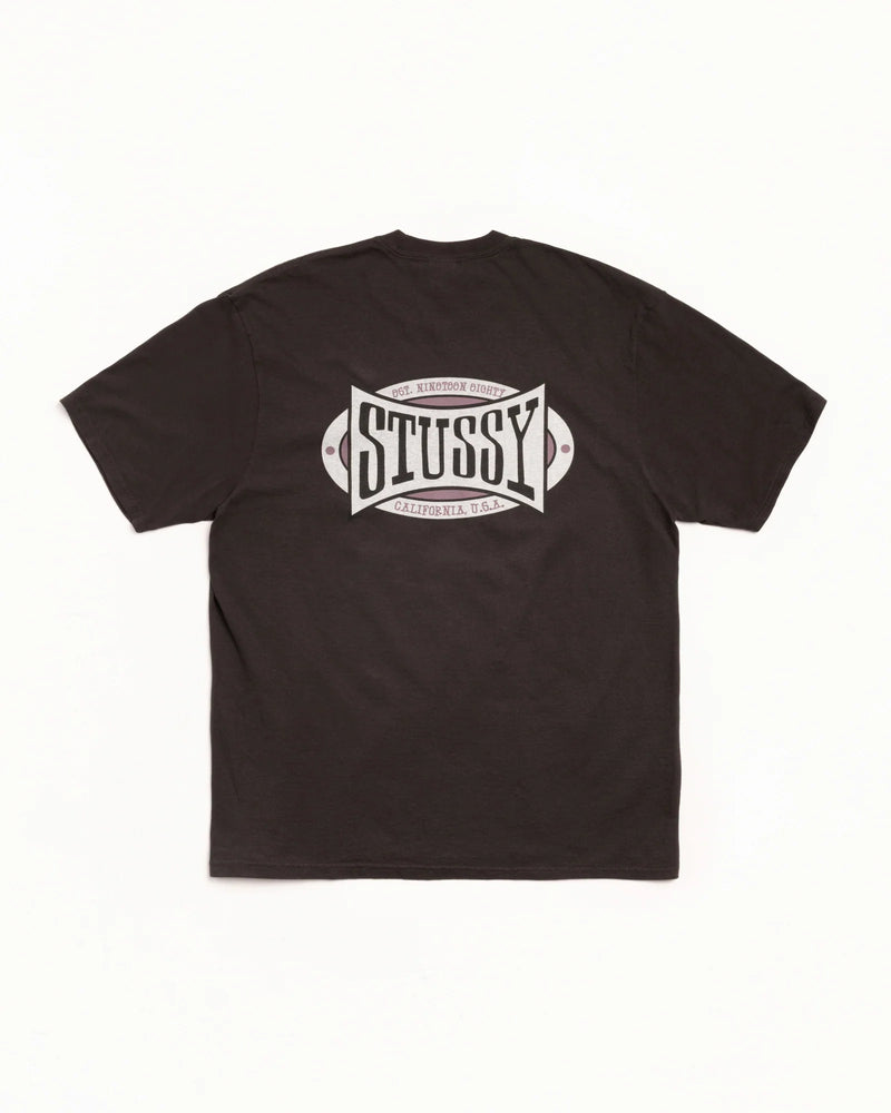 Stussy Champion Oval PD Faded Black Tee