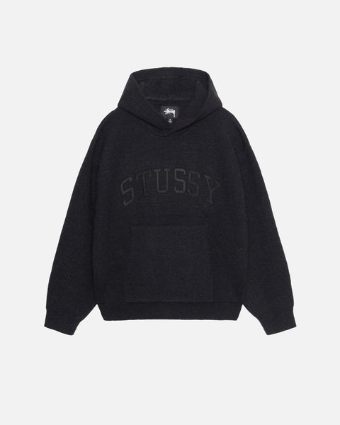 Stussy Felt Patch Black Knit Hoodie