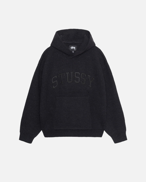 Stussy Felt Patch Black Knit Hoodie