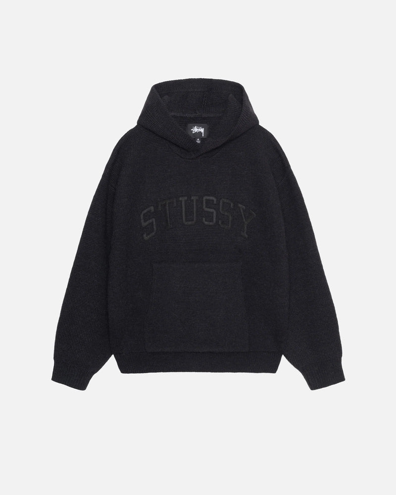 Stussy Felt Patch Black Knit Hoodie