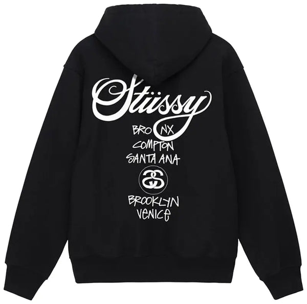 Stussy DSM L.A. World Tour Zip Up Hoodie Black