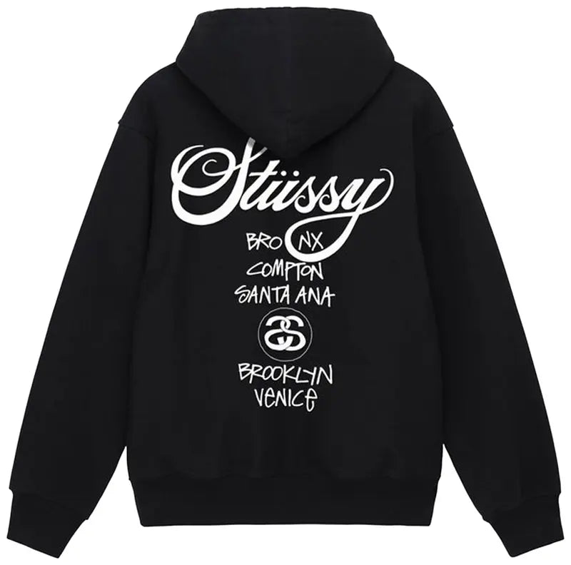 Stussy DSM L.A. World Tour Zip Up Hoodie Black