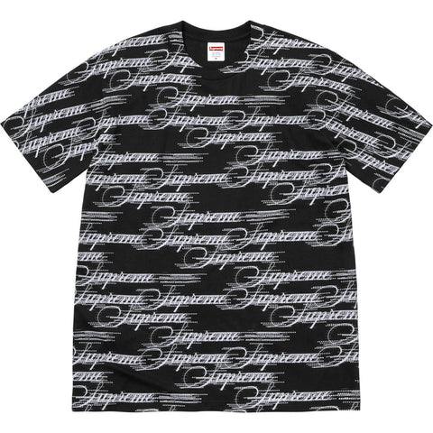 Supreme Script AOP Black Tee