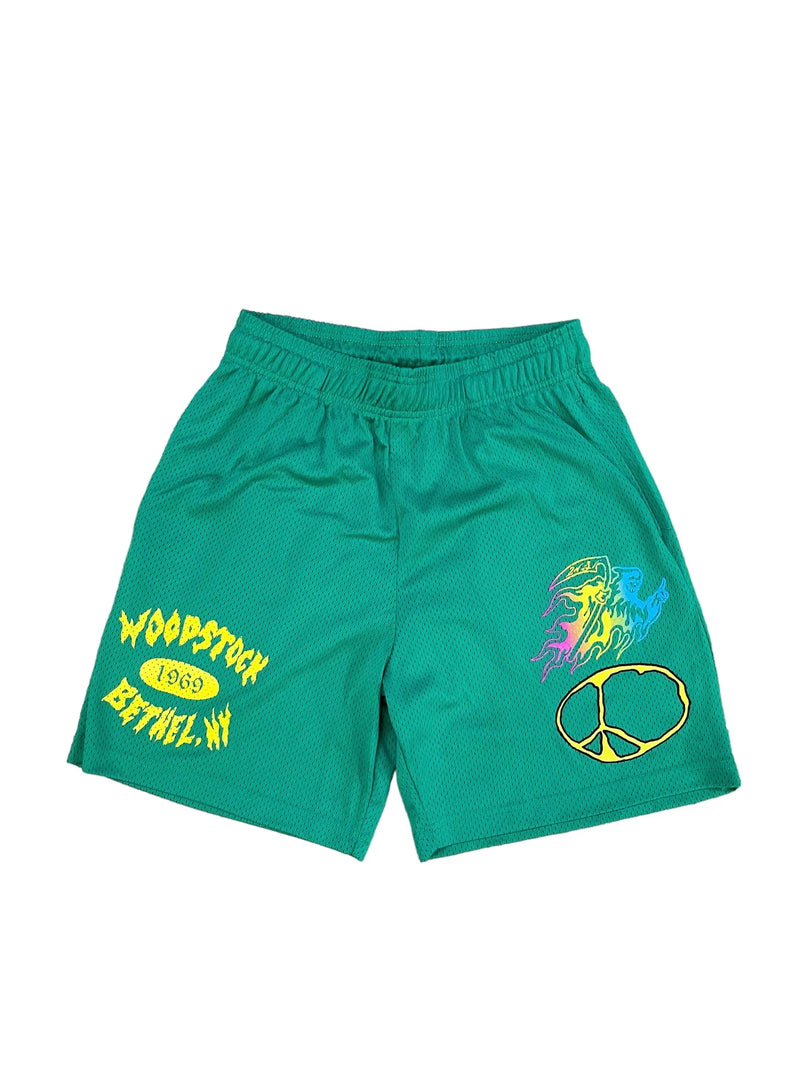 Warren Lotas Woodstock Green Mesh Shorts