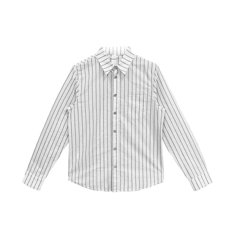 Chrome Hearts Pin Stripe Button Up White Shirt