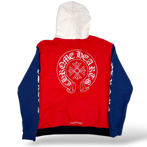 Chrome Hears Color Blocked Horseshoe Red/Blue/Black Hoodie