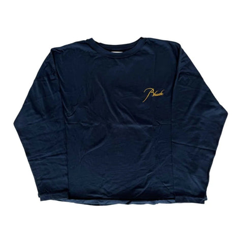 Rhude Classique Reverse Navy/Yellow L/S Tee