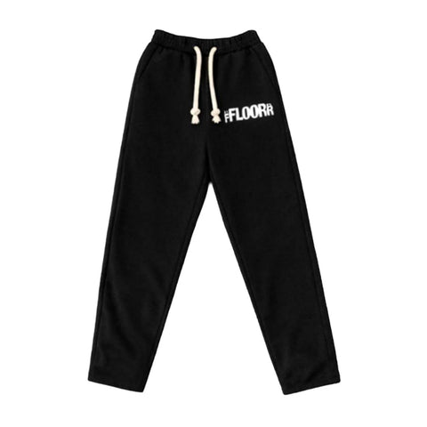 Floor 914 Rhinestone Logo Black Sweatpants