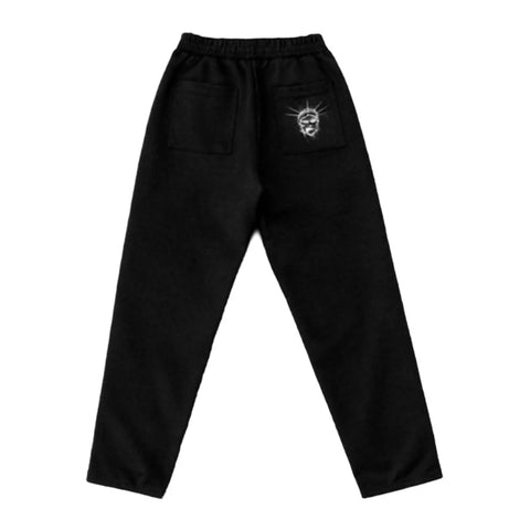 Floor 914 Rhinestone Logo Black Sweatpants