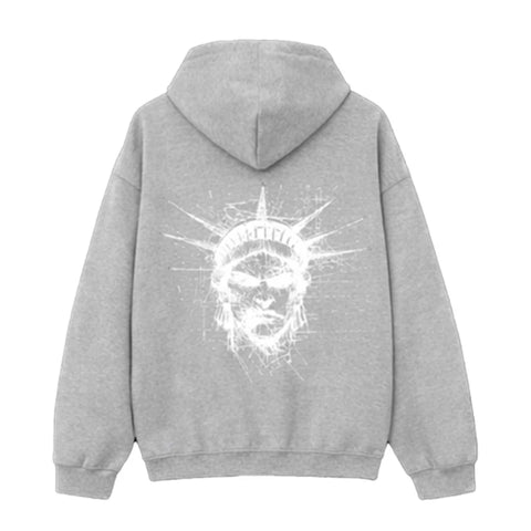 Floor 914 Rhinestone Logo Grey Zip Up