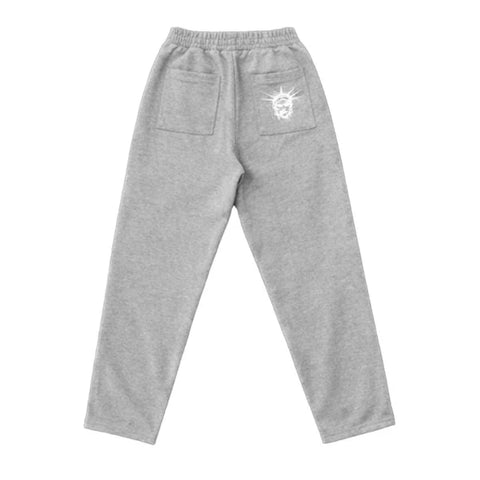 Floor 914 Rhinestone Logo Grey Sweatpants