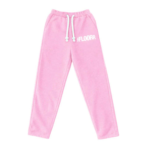 Floor 914 Rhinestone Logo Pink Sweatpants