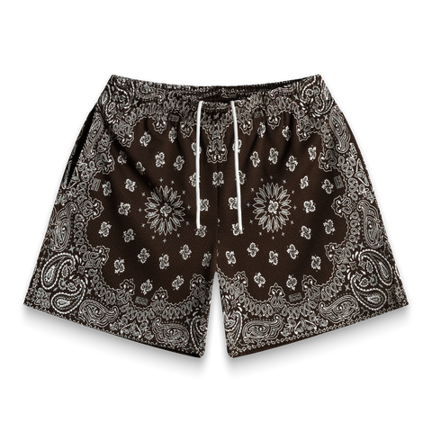 Bravest Studios Brown Two Tone Paisley Shorts
