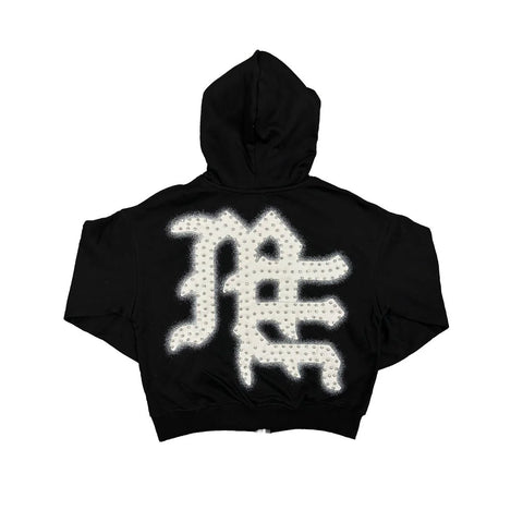 Mixed Emotion End Black Zip Up