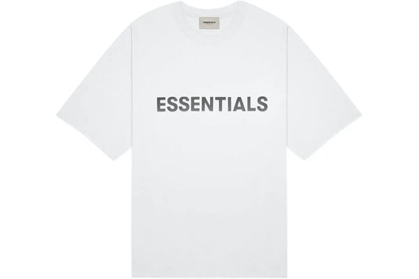 Essentials White Front Logo Tee