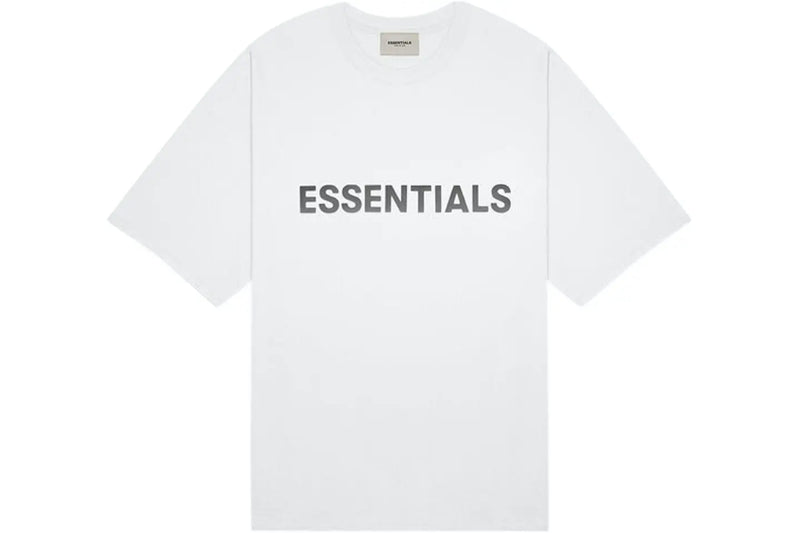 Essentials White Front Logo Tee