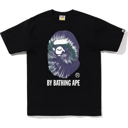 BAPE Tie Dye Ape Head Purple/Black Tee