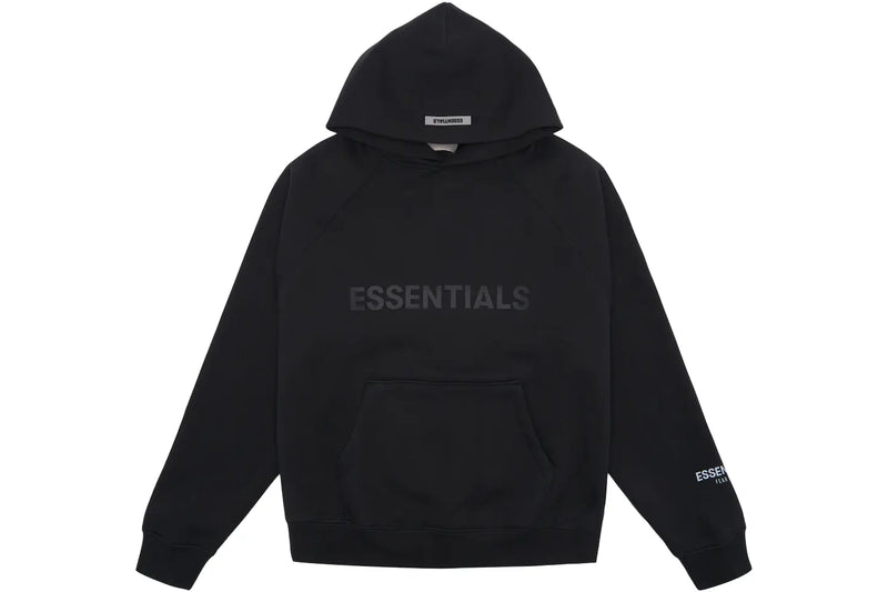 Essentials Front Logo Black Hoodie
