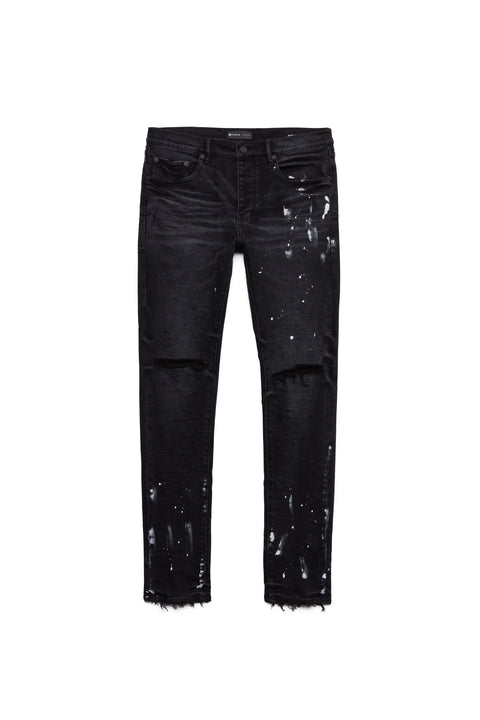 Purple P001 Black Resin Knee Split Jeans