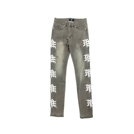 Mixed Emotion Ash Monogram Jeans