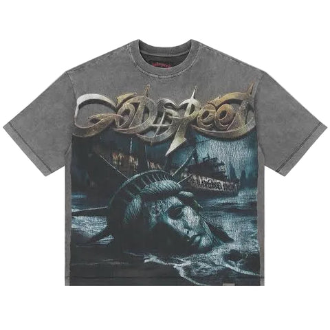 Godspeed Liberty Ruins Grey Tee