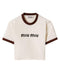 Miu Miu Jersey Logo Natural/Brown Tee