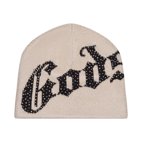 Godspeed OG Logo Bone/Black Studded Beanie