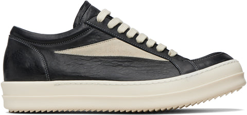 Rick Owens Mainline Black Leather Vintage Lows