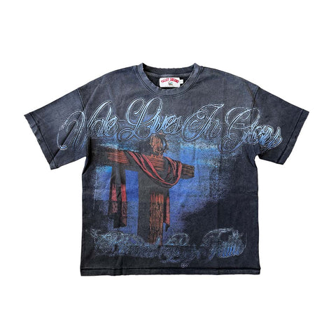 Vale Lives in Glory Blessed by Faith Black Tee