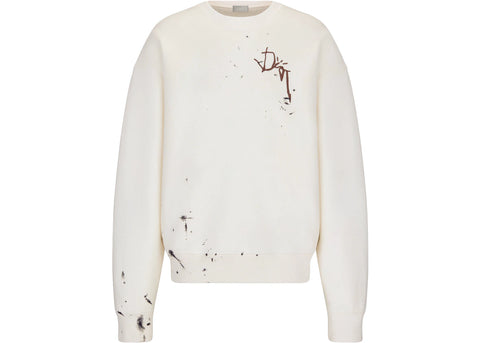 Cactus Jack Dior Brown Logo Crewneck White